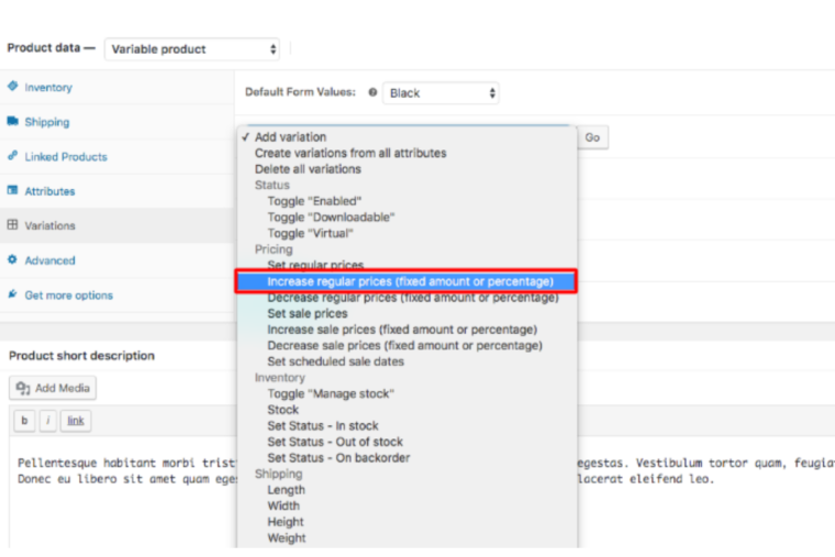 Changing the price of a product on your online store