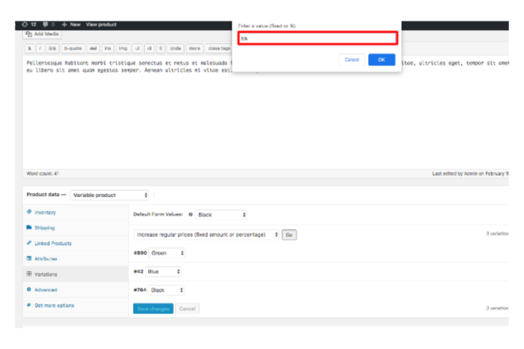 Increase Price by percentage