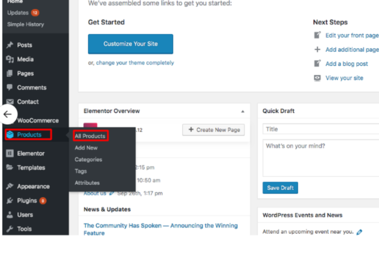 Step 2- select products 