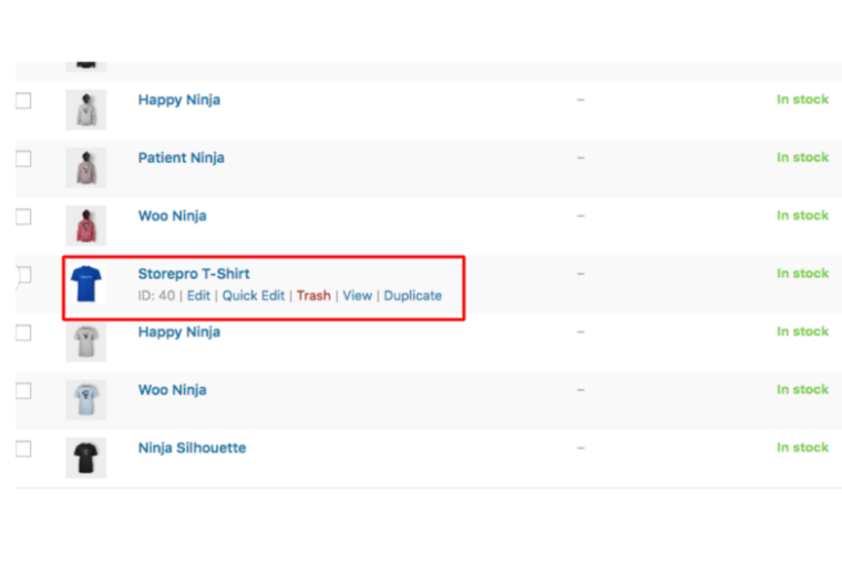 Pick the product to be edited